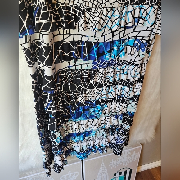 Mango Tango Earthquake Abstract Mini Dress W/ Rhinestones - Picture 3 of 9